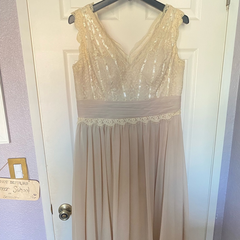 Bridesmaid beige dress- size Medium